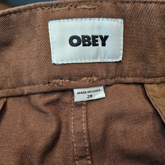 OBEY MILA Work Wide Leg Brown Pant Size 28 NWT - Picture 9 of 10